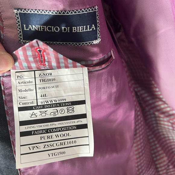 Zanetti Wool Blazer Porto Suit Jacket Grey 
Single Dual Vent Blazer Men's 44L - Picture 6 of 6